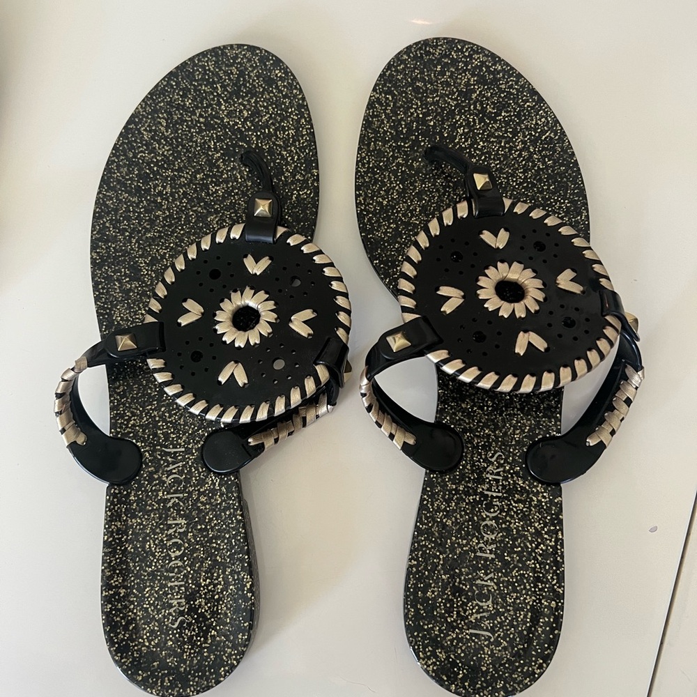 Black and Gold Women's Sandals